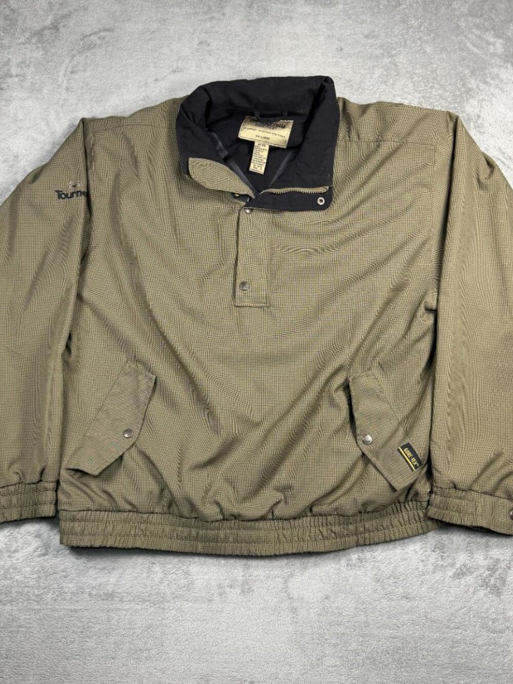 Tourney Gore-Tex Houndstooth Windbreaker Mens XXL Waterproof Windproof Golf